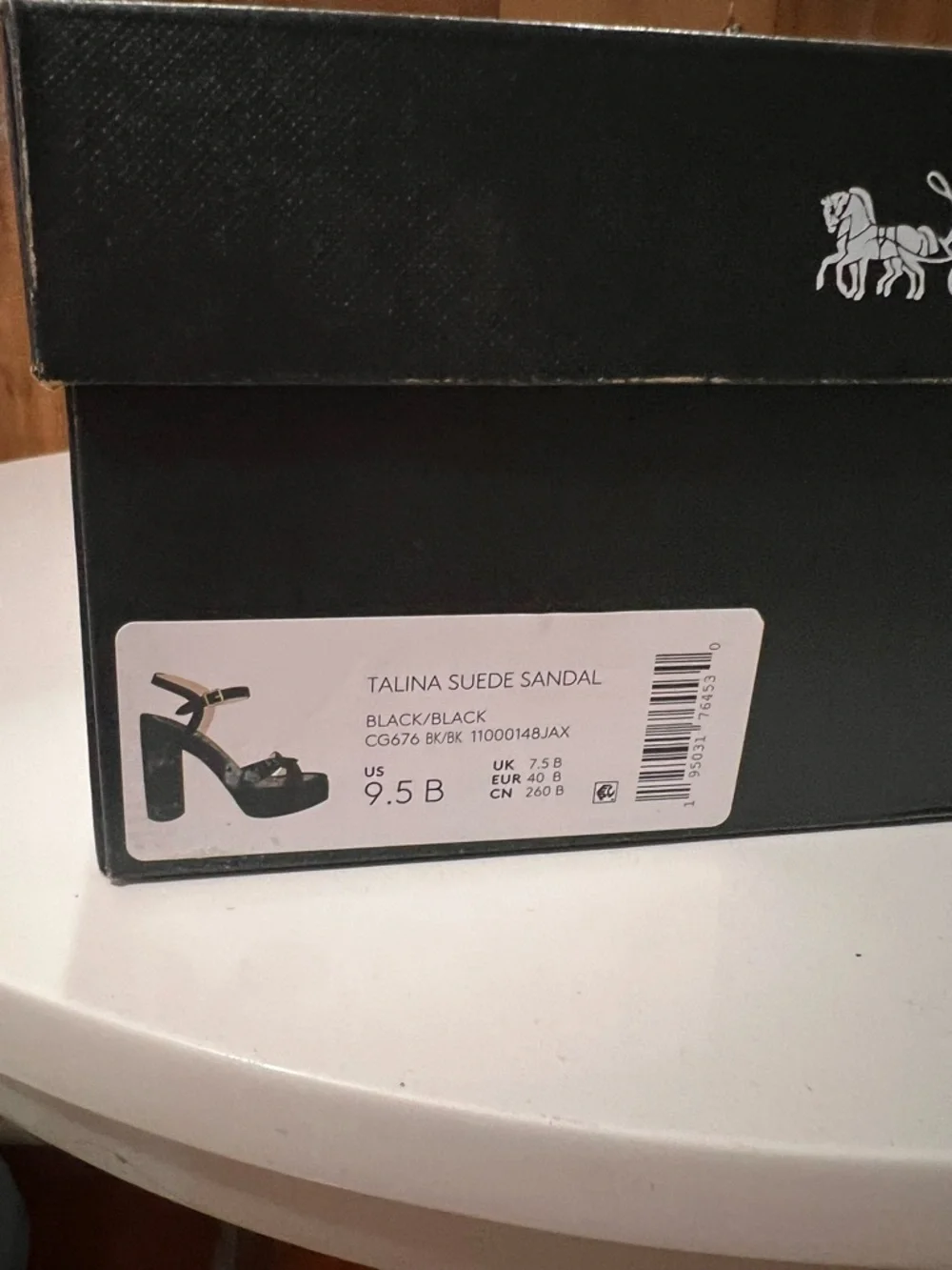 Coach Black Suede Platform Heels with Ankle Strap - Picture 5 of 9